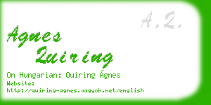 agnes quiring business card